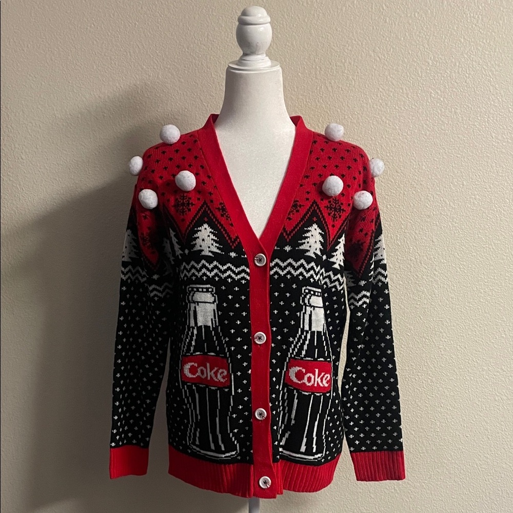 Vintage Coca-Cola Ugly Christmas Cardigan Sweater | Polar Bears | Holiday Knit